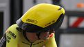 Team Visma-Lease a Bike's Dutch cyclist Tim Van Dijke crosses the finish line during the 3rd stage of the Paris-Nice cycling race, 26,9 km team time trial between Auxerre and Auxerre, on March 5, 2024. 
Thomas SAMSON / AFP