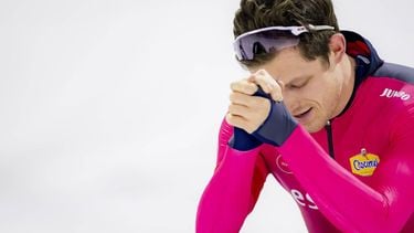 HEERENVEEN - Tijmen Snel na afloop van de 1500 meter mannen op de slotdag van het olympisch kwalificatietoernooi langebaanschaatsen in Thialf. ANP SEM VAN DER WAL