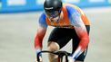 APELDOORN - Harrie Lavreysen in actie op het onderdeel 250 meter staande start tijdens de laatste dag van de Nederlandse Kampioenschappen baanwielrennen in Omnisport Apeldoorn. ANP VINCENT JANNINK