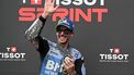 BK8 Gresini Racing MotoGP team's Spanish MotoGP rider Alex Marquez waves as he celebrates coming second place in the Sprint race in the MotoGP Malaysian Grand Prix at the Sepang International Circuit in Sepang on October 25, 2025. 
Lillian SUWANRUMPHA / AFP