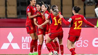 SEVILLA - Ona Batlle of Spain viert de 3-0 tijdens de halve finale in de Uefa Nations League tussen Spanje en Nederland in Estadio de La Cartuja op 23 februari 2024 in Sevilla, Spanje. ANP GERRIT VAN KEULEN