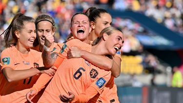 WELLINGTON - Jill Roord viert de 0-1 voor Nederland tijdens de wedstrijd tussen de Verenigde Staten en Nederland in het Sky Stadium op het WK voetbal in Nieuw-Zeeland en Australie. ANP MASANORI UDAGAWA