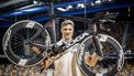 2023-10-23 13:14:44 APELDOORN - Jeffrey Hoogland in aanloop naar zijn aanval van het wereldrecord op de kilometer op de 1800 meter hoog gelegen wielerbaan van Aguascalientes in Mexico. ANP VINCENT JANNINK