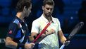 epa11716812 Wesley Koolhof (L) and Nikola Mektic (R) react during their doubles Round Robin match against Marcel Granollers and Horacio Zeballos at the Nitto ATP Finals in Turin, Italy, 12 November 2024.  EPA/MASSIMO RANA