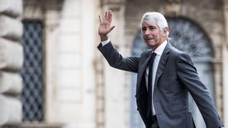 epa10258412 Italian Minister for Sport and Youth Policies Andrea Abodi arrives for the swearing-in ceremony of the new Italian Government at Quirinal Palace in Rome, Italy, 22 October 2022.  EPA/ANGELO CARCONI