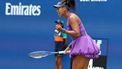 Japan's Naomi Osaka celebrates defeating USA's Coco Gauff during their women's singles round of 16 tennis match on day nine of the US Open tennis tournament at the USTA Billie Jean King National Tennis Center in New York City, on September 1, 2025. 
TIMOTHY A.CLARY / AFP