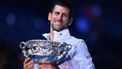 epa10438190 Novak Djokovic of Serbia holds the Norman Brookes Challenge Cup after winning the men’s singles final against Stefanos Tsitsipas of Greece at the 2023 Australian Open tennis tournament in Melbourne, Australia, 29 January 2023.  EPA/James Ross AUSTRALIA AND NEW ZEALAND OUT