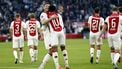 AMSTERDAM - (l-r) Wout Weghorst of Ajax en Chuba Akpom of Ajax vieren de 3-1 tijdens de Nederlandse Eredivisie wedstrijd tussen AFC Ajax Amsterdam en FC Groningen in de Johan Cruijff ArenA op 6 oktober 2024 in Amsterdam, Nederland. ANP MAURICE VAN STEEN