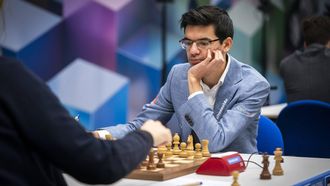 WIJK AAN ZEE - Anish Giri tijdens de laatste speelronde van het Tata Steel Masters schaaktoernooi. ANP JEROEN JUMELET
