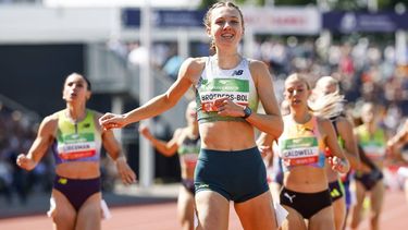 HENGELO - Femke Broeders-Bol (Nederland) in actie op het onderdeel 800 meter tijdens de 45e editie van de FBK Games. De belangrijkste internationale atletiekwedstrijd van Nederland vindt plaats in Hengelo. VINCENT JANNINK / ANP