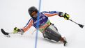 epa12809371 Netherlands' Jeroen Kampschreur in action during the Slalom run in the Men's Alpine Combined of the Para Alpine Skiing at Milano Cortina 2026 Paralympic Winter Games in Cortina d'Ampezzo, Italy, 10 March 2026.  EPA/CLAUDIO THOMA