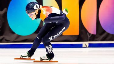 GDANSK - Xandra Velzeboer tijdens de 500m heats op de eerste dag van de EK shorttrack. De Europese Kampioenschappen duren tot en met 14 januari. ANP IRIS VAN DEN BROEK