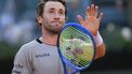 Norway's Casper Ruud celebrates after winning the semi-final against Italy's Luciano Darderi during the ATP Rome Open tennis tournament at Foro Italico in Rome on May 15, 2026.  
Tiziana FABI / AFP