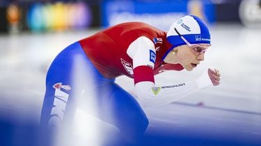 HEERENVEEN - Joy Beune in actie tijdens de 1500m vrouwen op de vierde dag van het olympisch kwalificatietoernooi langebaanschaatsen in Thialf. ANP ROBIN VAN LONKHUIJSEN