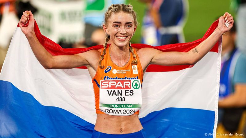 ROME - Diane van Es na de finale van de 10.000 meter voor vrouwen op de vijfde dag van de Europese kampioenschappen atletiek. ANP IRIS VAN DEN BROEK