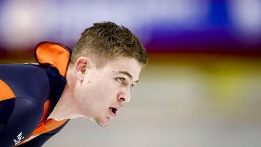 INZELL - Joep Wennemars (NED) tijdens de 500 meter mannen op het wereldkampioenschap schaatsen sprint in de Max Aicher Arena in het Duitse Inzell. ANP VINCENT JANNINK