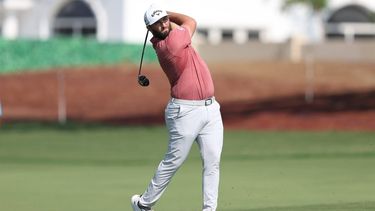 epa10984042 Jon Rahm of Spain in action during the final round of DP World Tour Championship European Tour Golf tournament 2023 at Jumeirah Golf Estates in Dubai, United Arab Emirates, 19 November 2023.  EPA/ALI HAIDER