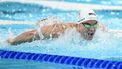 Netherlands' Nyls Korstanje competes in a heat of the men's 100m butterfly swimming event during the Paris 2024 Olympic Games at the Paris La Defense Arena in Nanterre, west of Paris, on August 2, 2024. 
Jonathan NACKSTRAND / AFP