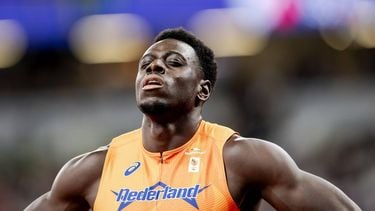 TOKIO - Elvis Afrifa op het onderdeel 100 meter tijdens de WK atletiek in het Japan National Stadium. ANP ROBIN VAN LONKHUIJSEN