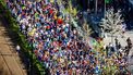 ROTTERDAM - Hardlopers tijdens de start van de 45e editie van de Marathon van Rotterdam. De wedstrijd geldt tevens als Nederlands kampioenschap. JEFFREY GROENEWEG / ANP