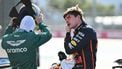 Red Bull Racing's Dutch driver Max Verstappen (R) speaks with Aston Martin's Spanish driver Fernando Alonso at the conclusion of Sprint qualifying for the 2025 Miami Formula One Grand Prix at Miami International Autodrome in Miami Gardens, Florida, on May 2, 2025.  
Chandan Khanna / AFP