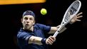 ROTTERDAM - Tallon Griekspoor in actie tegen Lorenzo Musetti (ITA) op de eerste dag van het tennistoernooi ABN AMRO Open in Ahoy. ANP SANDER KONING