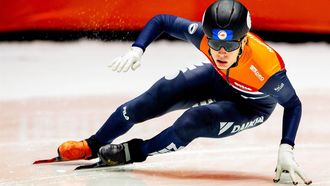ROTTERDAM - Jens van 't Wout tijdens de preliminaries 500m op het WK shorttrack in Ahoy. ANP IRIS VAN DEN BROEK