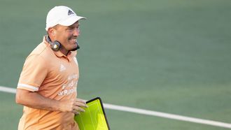 UTRECHT - Coach Jeroen Delmee (NED) in de wedstrijd tegen Belgie tijdens de FIH Pro League groepswedstrijd. ANP SANDER KONING