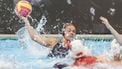 epa12238914 Bente Rogge of Netherlands (L) in action during the preliminary round women’s water polo match between Netherlands and China at the World Aquatics Championships Singapore 2025, in Singapore, 15 July 2025.  EPA/HOW HWEE YOUNG