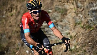 2022-07-12 17:06:08 Bahrain Victorious team's Spanish rider Luis Leon Sanchez cycles in a breakaway during the 10th stage of the 109th edition of the Tour de France cycling race, 148,1 km between Morzine and Megeve, in the French Alps, on July 12, 2022. 
Anne-Christine POUJOULAT / AFP