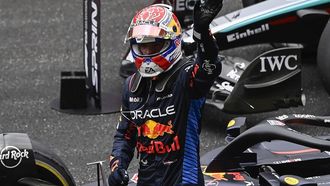 Red Bull Racing's Dutch driver Max Verstappen gestures after leading the sprint race ahead of the Formula One Chinese Grand Prix at the Shanghai International Circuit in Shanghai on April 20, 2024. 
PEDRO PARDO / AFP