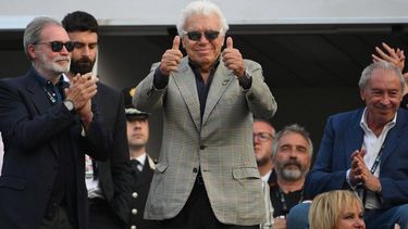 epa11353712 Nicola Pietrangeli reacts at the end of the final match at the Italian Open tennis tournament in Rome, Italy, 19 May 2024.  EPA/ETTORE FERRARI