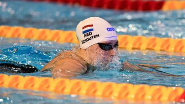 Tes Schouten of the Netherlands competes in the Women's 100m Breaststroke final competition of the European Short Course Swimming Championships in Otopeni, Bucharest, on December 6, 2023. 
Daniel MIHAILESCU / AFP