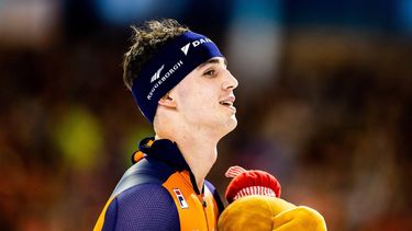 HEERENVEEN - Jenning de Boo wint goud op de 500 meter op de EK afstanden. ANP IRIS VAN DEN BROEK