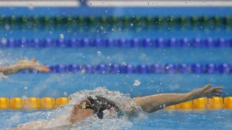 RIO DE JANEIRO - Olivier van de Voort tijdens de 100 meter rugslag S10 tijdens de zwemfinale op de Paralympische Spelen. ANP HENK JAN DIJKS