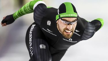 HEERENVEEN - Kjeld Nuis in actie op de 1000 meter tijdens de eerste dag van het NK Sprint schaatsen in het Thialf stadion in Heerenveen. ANP VINCENT JANNINK