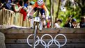 PARIJS - Mountainbikester Puck Pieterse in actie tijdens mountainbike crosscountry finale op de Olympische Spelen in Frankrijk. ANP ROBIN VAN LONKHUIJSEN