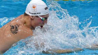 Netherlands' Caspar Corbeau competes in the men's 200m breaststroke final event during the World Aquatics Swimming World Cup 2024 - Stop 3 in Singapore on November 2, 2024. 
Roslan RAHMAN / AFP