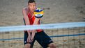 SCHEVENINGEN - Christiaan Varenhorst in actie tijdens de kwartfinale van de Continental Cup Final Beachvolleybal. Het toernooi is de laatste mogelijkheid voor deelnemers om zich te kwalificeren voor de Olympische Spelen. ANP RONALD HOOGENDOORN