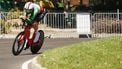 epa12369447 Italian cyclist Filippo Ganna, of Ineos Grenadiers team, competes in men's individual time trial stage in Valladolid, northern Spain, 11 September 2025.  EPA/JAVIER LIZON