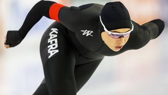 HEERENVEEN - Jutta Leerdam tijdens de 1000 meter op de laatste dag van het World Cup kwalificatietoernooi schaatsen in Thialf. ANP VINCENT JANNINK