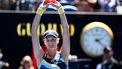 epa11095242 Dayana Yastremska of Ukraine celebrates during her 4th round win against Victoria Azarenka of Belarus on Day 9 of the 2024 Australian Open at Melbourne Park in Melbourne, Australia, 22 January 2024.  EPA/JOEL CARRETT  AUSTRALIA AND NEW ZEALAND OUT