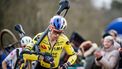 Belgian Wout van Aert competes in the men's elite race of the 'Duinencross' cyclocross cycling race, stage 5/8 in the X2O Badkamers Trophy, in Koksijde on January 4, 2024. 
JASPER JACOBS / Belga / AFP