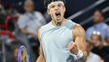 epa13165646 Ben Shelton of the United States reacts in a match against Learner Tien the United States at the ATP Masters 1000 Canada semifinals in Montreal, Canada, 12 August 2026.  EPA/GRAHAM HUGHES