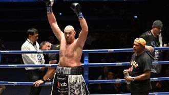 Britain’s Tyson Fury reacts after defeating Poland’s Mariusz Wach during their heavyweight charity boxing bout in Pattaya on July 24, 2026. 
Lillian SUWANRUMPHA / AFP