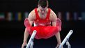 2021-07-24 14:41:47 epa09361192 Max Whitlock of Great Britain performs during the men's Parallel Bars Qualification of the Tokyo 2020 Olympic Games at the Ariake Gymnastics Centre in Tokyo, Japan, 24 July 2021.  EPA/TATYANA ZENKOVICH