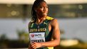 2022-06-09 15:02:27 South Africa's Caster Semenya reacts after finishing the women's 5000m final of the 22nd African Athletics Championships at the Cote d'Or National Sports Complex in Saint Pierre, on June 9, 2022.  
Fabien Dubessay / AFP