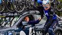2023-04-02 12:03:37 Denmark's Mathias Norsgaard (R) of Movistar Team rides next  to Movistar Team sports director Jurgen Roelandts   during the men's Tour of Flanders one day cycling event, 273,4km from Bruges to Oudenaarde, on April 2, 2023.  
DIRK WAEM / Belga / AFP
