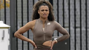 US athlete Sydney McLaughlin warms up during the Mt. SAC Relays at Mt. San Antonio College in Walnut, California, on April 20, 2024. 
ETIENNE LAURENT / AFP