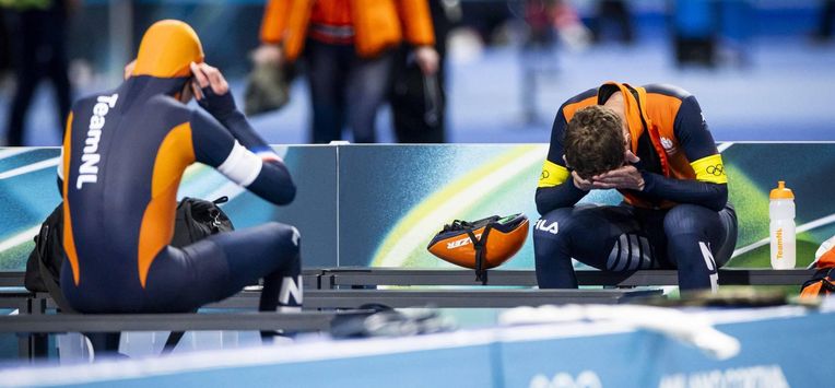 MILAAN - Chris Huizinga na afloop van de finale ploegenachtervolging mannen bij het langebaanschaatsen in het Milano Speed Skating Stadium op de Olympische Winterspelen van Milaan. SEM VAN DER WAL / ANP